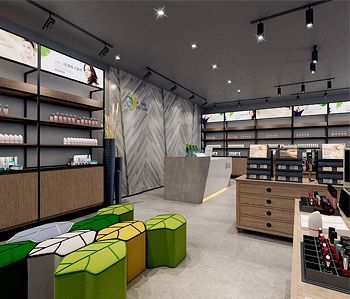蝶蕊花植物化妝品專賣(mài)店設(shè)計(jì)